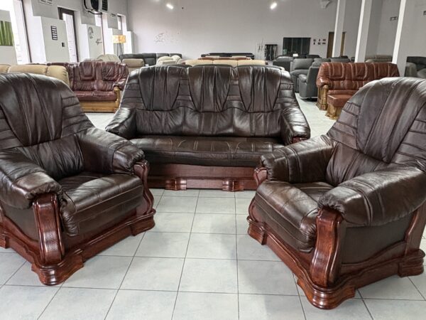 Komplet wypoczynkowy skórzany Oskar de Lux