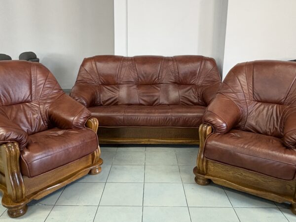 Komplet wypoczynkowy skórzany Lavion